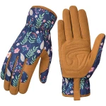 Pleneal Gardening Gloves for Women - Leather Garden Gloves Thorn Proof, Outdoor Protective Working Glove for Weeding
