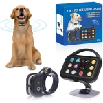 Plkm Wireless Dog Fence Indoor Outdoor Wireless Fence Dog Training Collar 3 in 1 Pet Intelligent System, Out-of-Range Reminder AI Technology, Adjustable Range Shock Strength,...