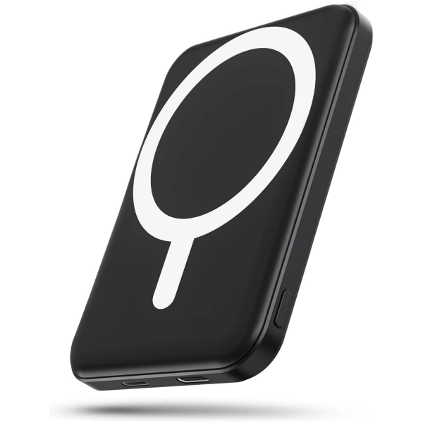 podoru for Magsafe Battery Pack, 5000mAh Magnetic Power Bank with Type-C Cable 20W PD Fast Charging Lighting Input Wireless Portable Charger for iPhone 16/15/14/13/12/ All...