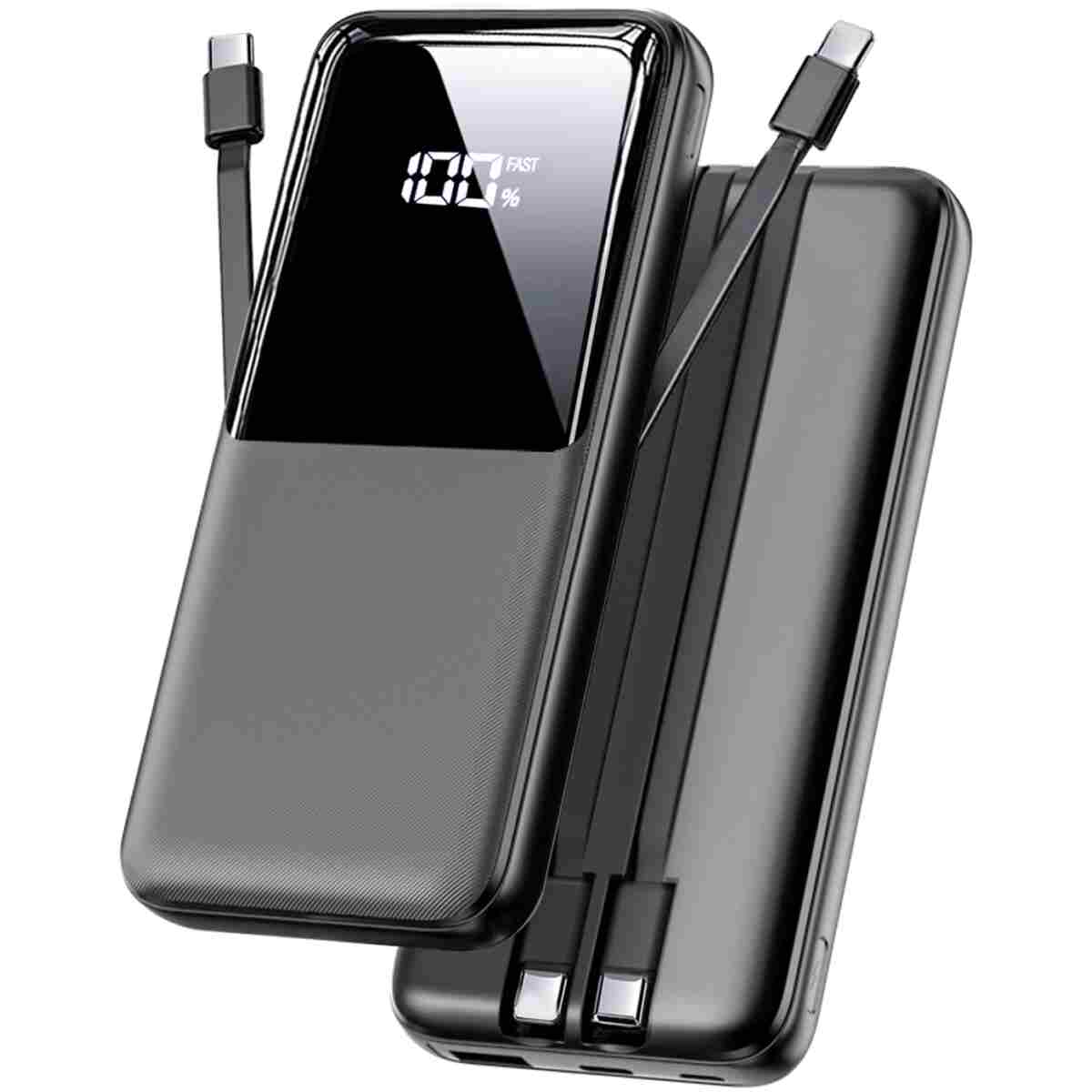 Portable Charger Power Bank - 15000mAh Fast Charging Powerbank Battery Pack with Built in USB-C(22.5W) and iOS(20W) Output Cable Compatible with iPhone Android Samsung etc (1...