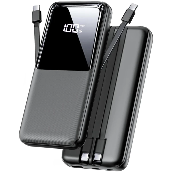 Portable Charger Power Bank - 15000mAh Fast Charging Powerbank Battery Pack with Built in USB-C(22.5W) and iOS(20W) Output Cable Compatible with iPhone Android Samsung etc (1...