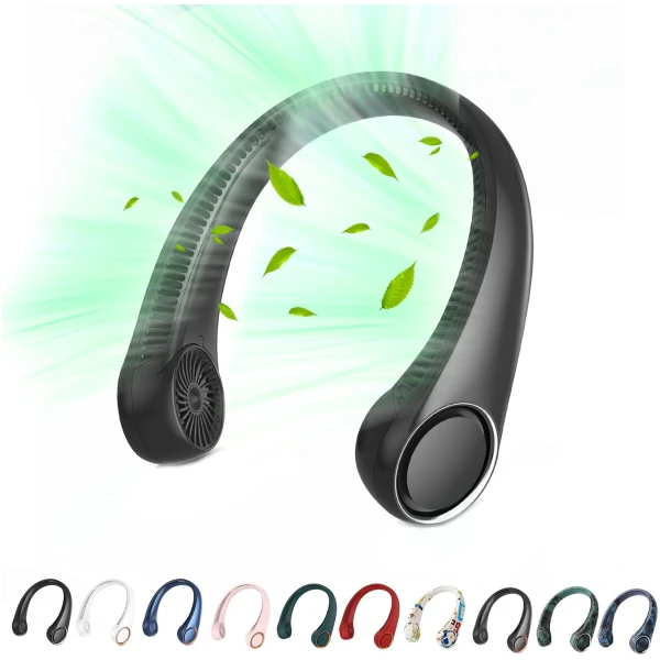 Portable Neck Fan, Hands Free Bladeless Fan, 360° Cooling Personal Fan,Wearable Quiet Fan for Outdoor Indoor, Birthday Gifts for Men Women Mom Dad, 4000mAh Battery USB...