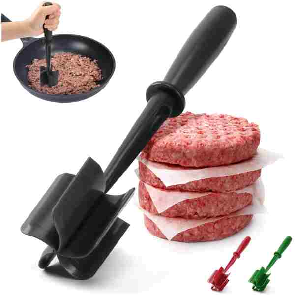 Premium Meat Chopper for Ground Beef - Heat Resistant Meat Masher - Kitchen Tools & Gadgets - Durable Ground Beef Smasher - Non Stick Hamburger Grinder - Cook Ground Meat with...
