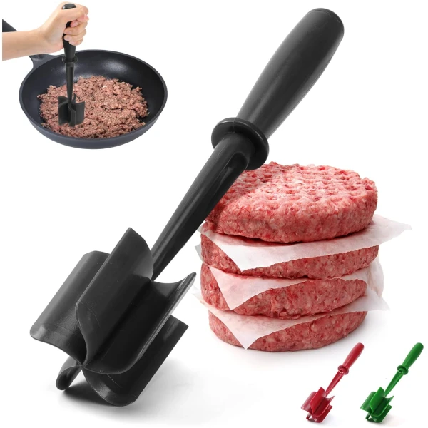 Premium Meat Chopper for Ground Beef - Heat Resistant Meat Masher - Kitchen Tools & Gadgets - Durable Ground Beef Smasher - Non Stick Hamburger Grinder - Cook Ground Meat with...