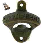 Premium Vintage Wall Mounted Wine Beer Bottle Opener Tool Keyring Bar Drinking Kitchen Ideal Gift for Beverage Lovers, Includes Installation Screws