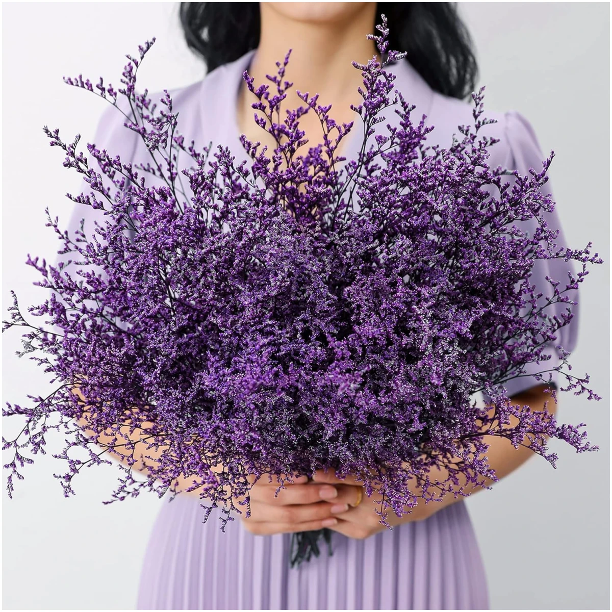 Preserved Natural Limonium Bouquet, 25+ Stems Real Fresh Caspia Bellidifolium, Sea Lavender, Baby Breath Flowers, for Wedding Birthday,Home Décor, Mother's Day,Valentine’s...