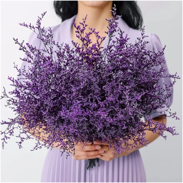 Preserved Natural Limonium Bouquet, 25+ Stems Real Fresh Caspia Bellidifolium, Sea Lavender, Baby Breath Flowers, for Wedding Birthday,Home Décor, Mother's Day,Valentine’s...