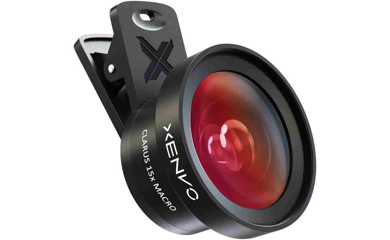 Pro Lens Kit for iPhone and Android, Macro and Wide Angle Lens with LED Light and Travel Case Black