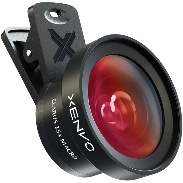 Pro Lens Kit for iPhone and Android, Macro and Wide Angle Lens with LED Light and Travel Case Black