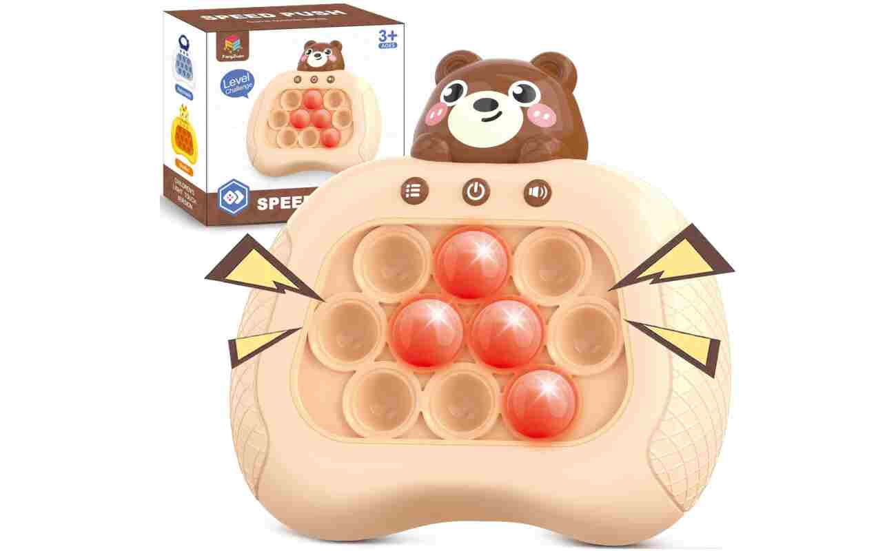 Quick Push Game Fidget Toys for Kids Adults, Handheld Speed Pushing Game Machine, Push Bubble Stress Toy, A Fun Multiplayer Game for Family, Birthday Easter Gifts for 3-12 Years...
