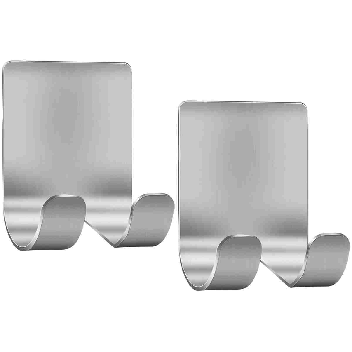 Razor Holder Shaver Hook Hanger Stand(2 Pack)Self Adhesive Stainless Steel Heavy Duty Utility Storage Hook,Shower Hook for Razor,Bathroom Kitchen Organizer for Plug Robe Towel...