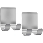 Razor Holder Shaver Hook Hanger Stand(2 Pack)Self Adhesive Stainless Steel Heavy Duty Utility Storage Hook,Shower Hook for Razor,Bathroom Kitchen Organizer for Plug Robe Towel...