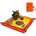 Repotting Mat for Indoor Plant Transplanting and Potting Soil Mess Control Portable Succulent Planting Potting Tray Gardening Gifts for Women Men Plant Lover Gifts (Orange 27" x...