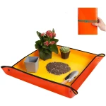 Repotting Mat for Indoor Plant Transplanting and Potting Soil Mess Control Portable Succulent Planting Potting Tray Gardening Gifts for Women Men Plant Lover Gifts (Orange 27" x...