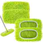 Reusable Dry Sweeping Cloths Microfiber Wet Mop Pads Compatible with Swiffer Sweeper Mop Replacement Sweeping Mopping pad Refills for Hardwood Surface Floor Cleaning (4PCS)