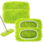 可重复使用干扫布超细纤维湿拖把垫与 Swiffer Sweeper 拖把替换拖地垫替换件兼容，适用于硬木地板清洁（4 件）