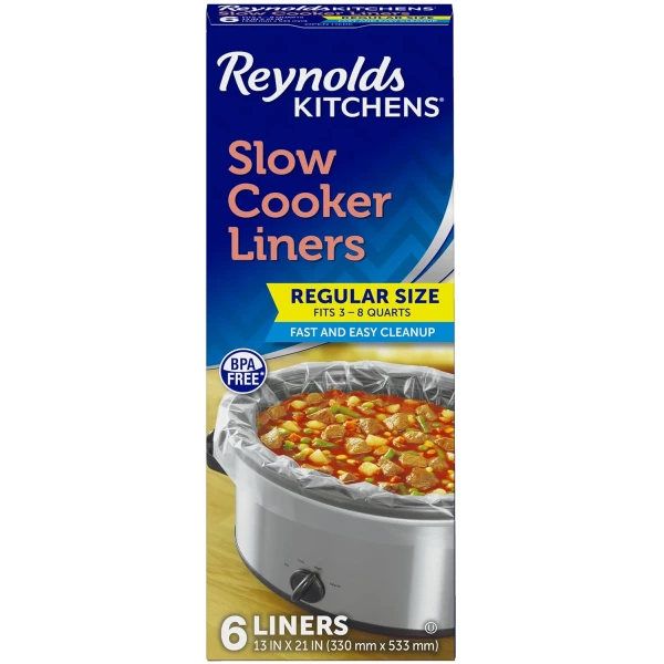 Reynolds Kitchens Slow Cooker Liners, Regular (Fits 3-8 Quarts), 6 Count