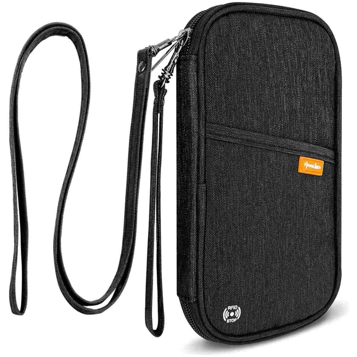 RFID Family Passport Wallet Holder Waterproof, Travel Document Organizer Credit Card Clutch Bag for Men Women