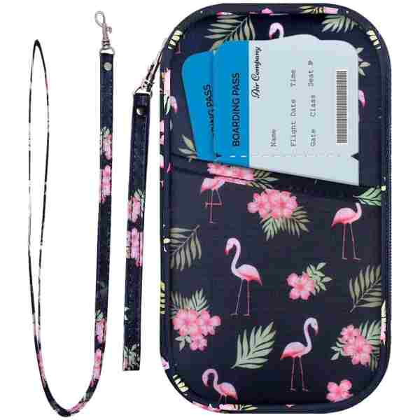 RFID Family Passport Wallet Holder Waterproof, Travel Document Organizer Credit Card Clutch Bag for Men Women
