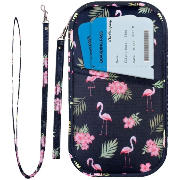 RFID Family Passport Wallet Holder Waterproof, Travel Document Organizer Credit Card Clutch Bag for Men Women
