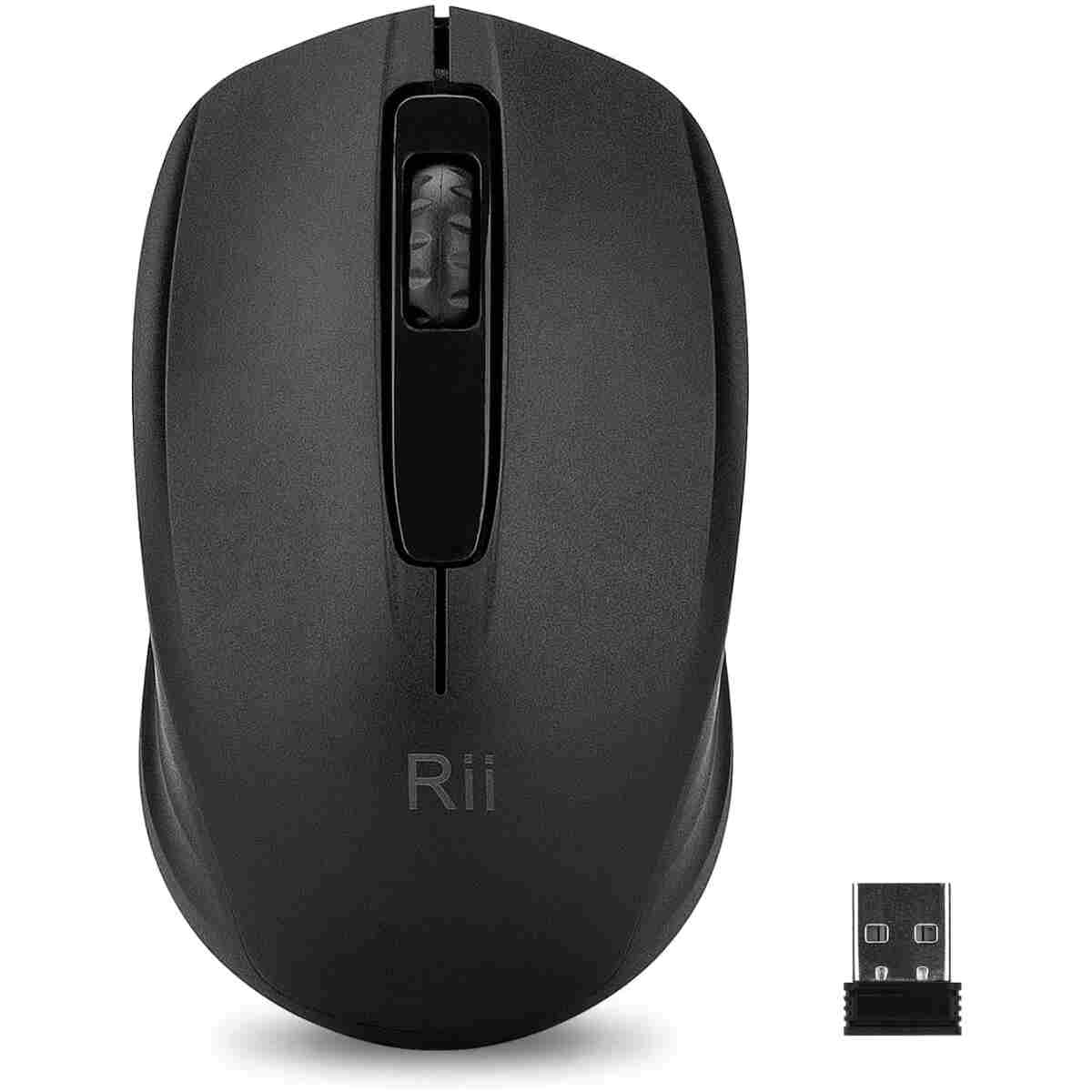 Rii Wireless Mouse, 2.4G Portable Computer Mice for PC, Laptop, Windows,Office Included Wireless USB dongle (Black)
