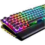RK ROYAL KLUDGE S108 Typewriter Keyboard, Retro Mechanical Gaming Keyboard Wired 108 Keys with RGB Backlit Sidelight, Detachable Wrist Rest, Round Keycaps Blue Switches - Black