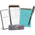 Rocketbook New Mini Reusable Smart Notepad, Pocket Size Notebook 3.5x5.5, Teal - Dotted Pages, App-Connected, Erasable, Ideal for On-The-Go List Taking & Quick Notes Anywhere