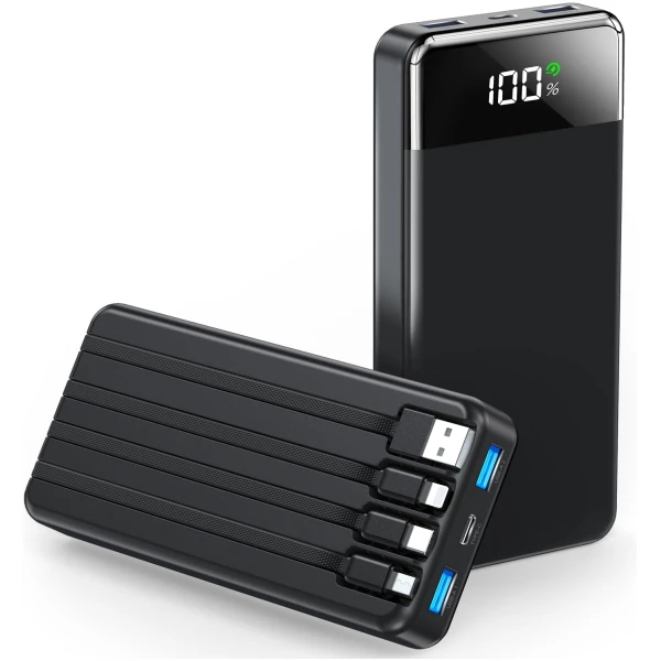SABANI Portable Charger 35000mAh Power Bank - Portable Battery with 4 Built in Cables, 22.5W Fast Charging Battery Pack Compatible with iPhone 16 15 14 13 Samsung Android Phone...