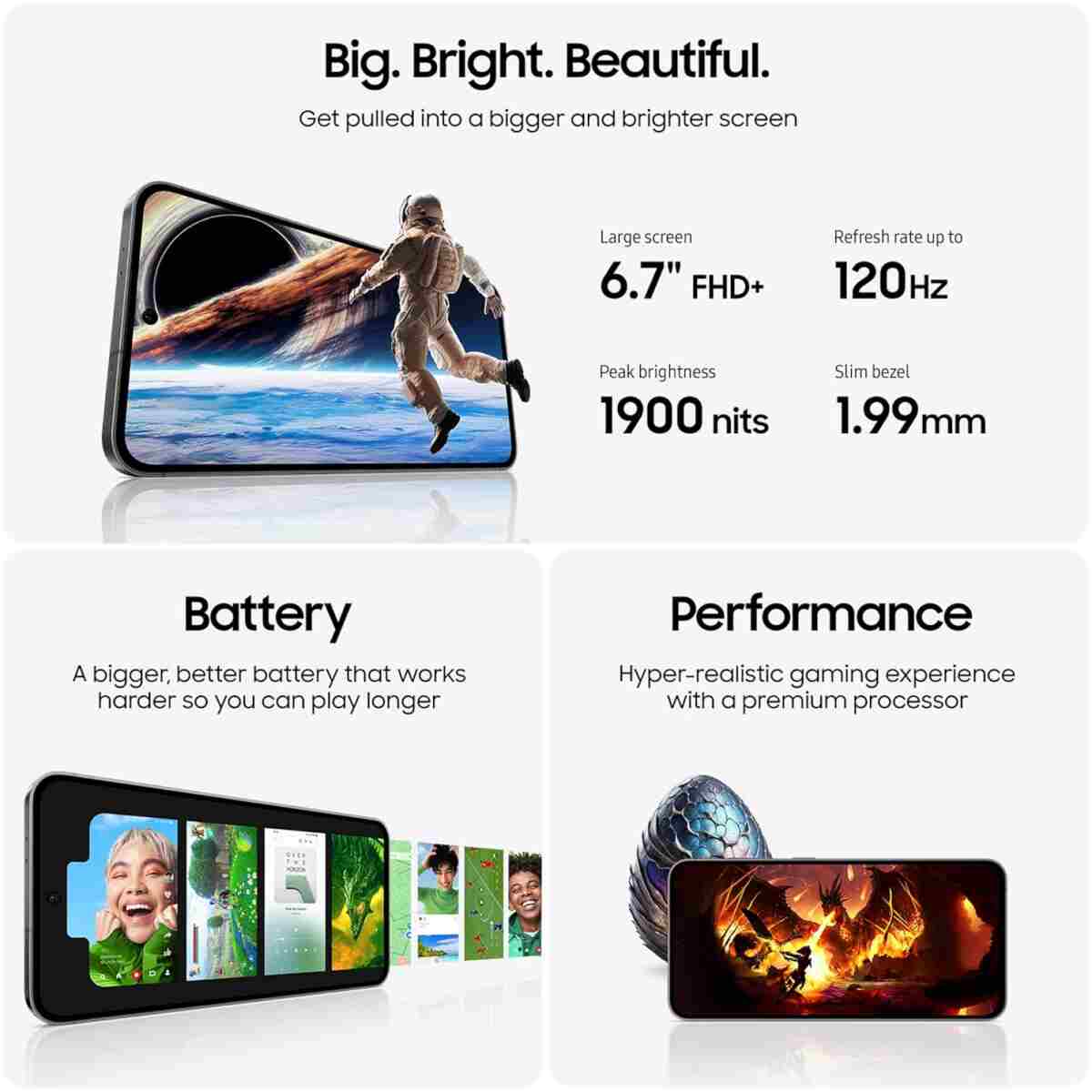 SAMSUNG Galaxy S24 FE AI Phone, 128GB Unlocked Android Smartphone, High-Res 50MP Camera, Long Battery Life, Brighter Display Screen, US Version, 2024, US 1 Yr Manufacturer...