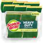 Scotch-Brite Heavy Duty Scrub Sponges, Sponges for Cleaning Kitchen and Household, Heavy Duty Sponges Safe for Non-Coated Cookware, 6 Scrubbing Sponges