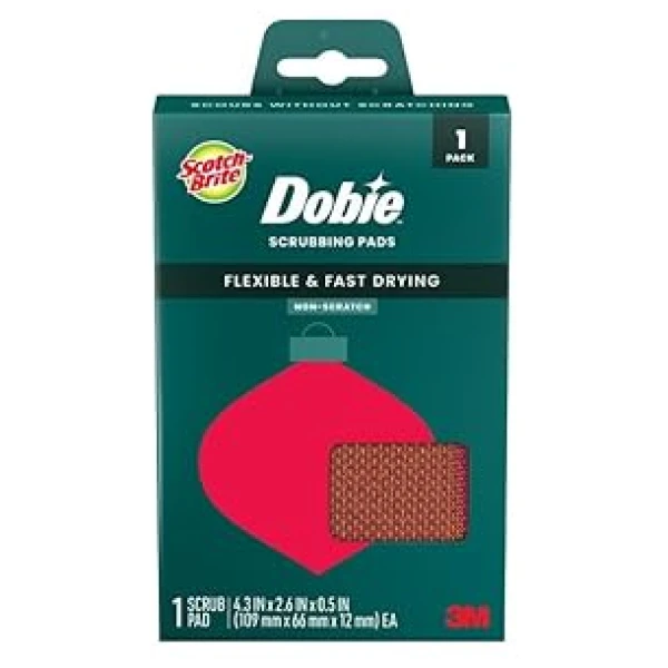 Scotch-Brite Holiday Dobie Scrub Pad, Quick-Dry Mesh Scouring Pad with a Festive Red Color
