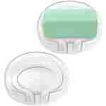 Self Draining Soap Dishes, 2-Pack Soap Dish Waterfall Drainer Soap Holder for Bathroom Kitchen, Extend Soap Life, Keep Soap Bars Dry Clean & Easy Cleaning (Transparent)