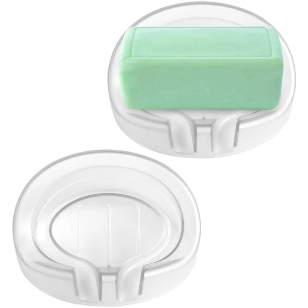 Self Draining Soap Dishes, 2-Pack Soap Dish Waterfall Drainer Soap Holder for Bathroom Kitchen, Extend Soap Life, Keep Soap Bars Dry Clean & Easy Cleaning (Transparent)