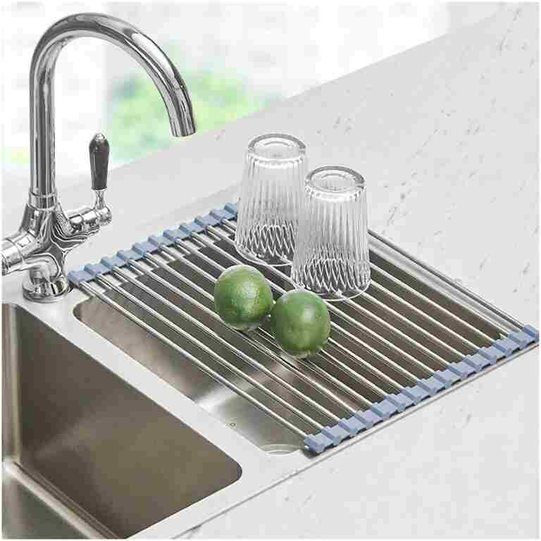 Seropy Roll Up Dish Drying Rack, Over The Sink Dish Drying Rack Kitchen Rolling Dish Drainer, Foldable Sink Rack Mat Stainless Steel Wire Dish Drying Rack for Kitchen Sink...