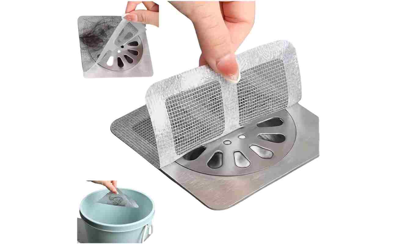 Shower Drain Cover Hair Catcher - 20 Pcs Disposable Hair Drain Stickers Shower Drain Mesh Stickers, Bathroom, Laundry, Bathtub, Kitchen, Sink, for Human and pet Hair (20)