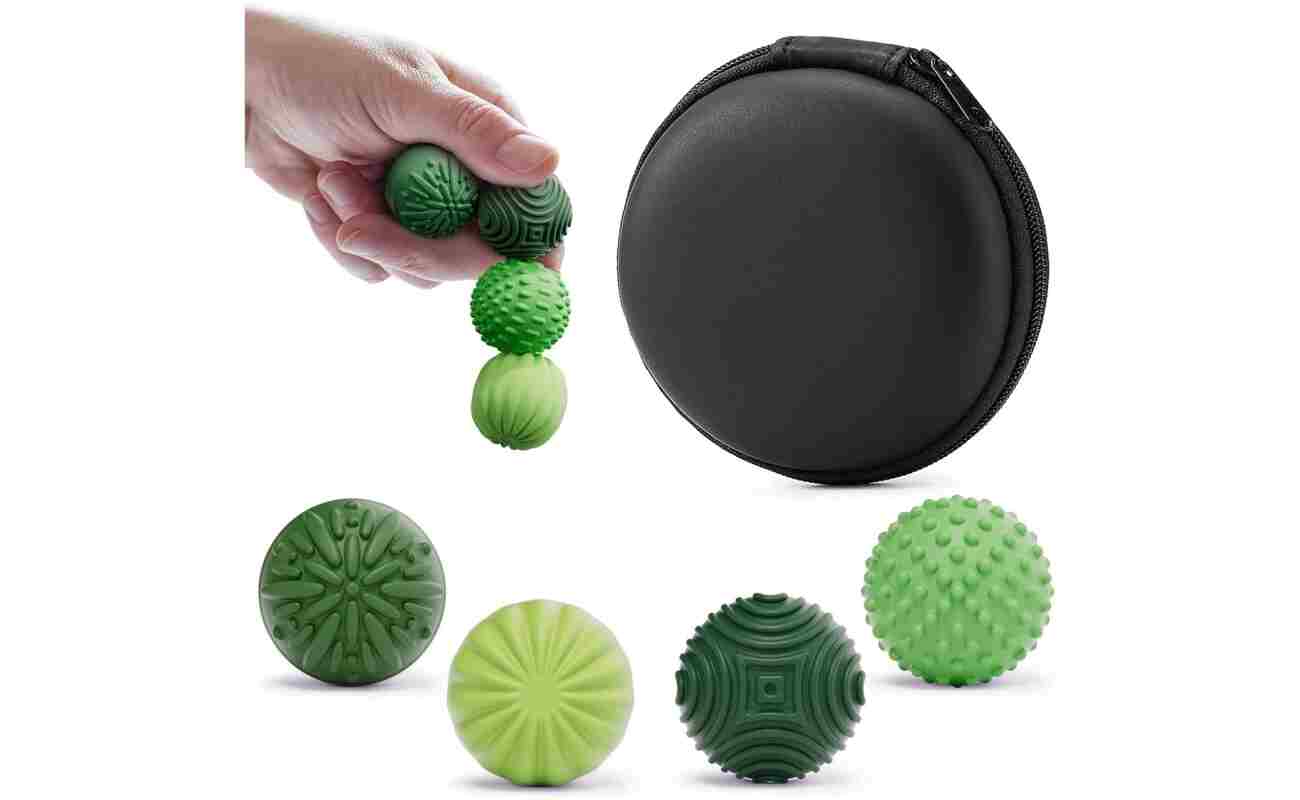 Silicone Magnetic Balls Fidget Toys for Adults & Teens,4PCS Stress Relief Sensory Toys for Autism ADHD Anxiety,Fun Textures Gadgets,Office Desk Toy,Stocking Stuffers for Women...