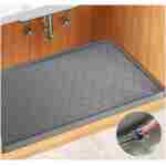 Silicone Under Sink Mat 34" x 22", Kitchen Essentials and Gadgets, Shelf Liner and Cabinet Protector, Home Organizers and Storage, Waterproof Bathroom Tray