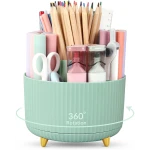SKYDUE 360 Degree Rotating Desk Organizer, Dual-Purpose Pencil Pen Holder for Desktop, Rotating Desk Pen Organizer with 5 Slots, Pencil Cup for School, Home, Office Supplies...