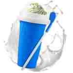 Slushie Cup, Slushy Maker Cup with Lid & Straw for Kids Friends Family, Portable Smoothie Squeeze Cup for Milk, Juices, and Ice Cream Make