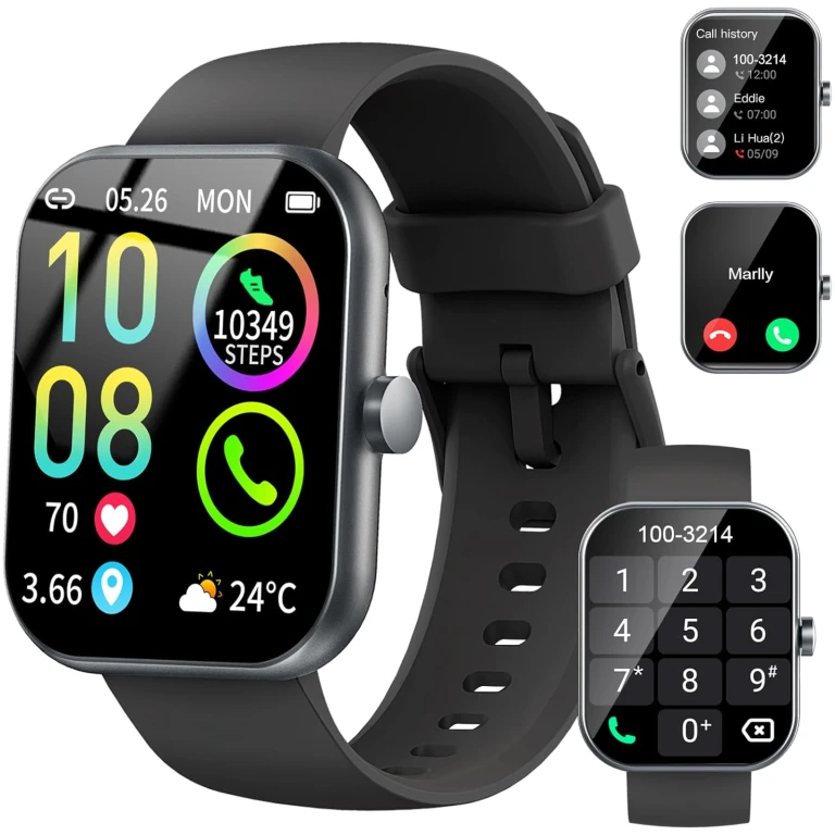 Smart Watch (Answer/Make Calls), 1.96" HD Screen SmartWatch for Men Women 113+ Sport Modes, Fitness Activity Tracker Heart Rate/Sleep Monitor/Pedometer, IP68 Waterproof, Smart...