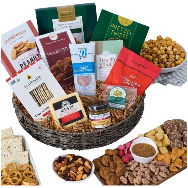 Snack & Chocolate Gift Basket Deluxe - Gourmet Food Gift by GourmetGiftBaskets.com