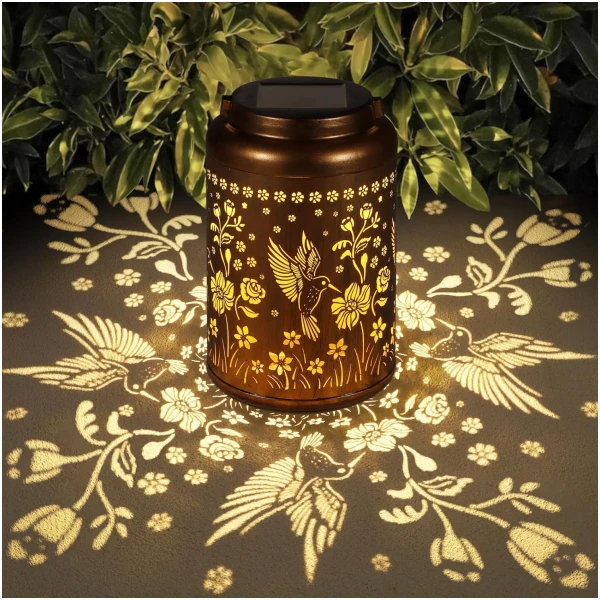 Solar Lanterns Outdoor Waterproof Hummingbird Garden Decor Birthday Mothers Day Gifts for Women Mom Grandma Hanging Solar Lights Metal Solar Decoration Outside for Yard,...