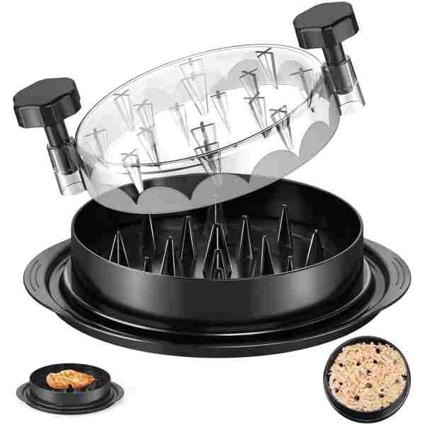 SoulLife Chicken Shredder 8 Inches, Chicken Breast Shredder Tool, Cooked Meat Shredder With Clear Lid, Ergonomic Design, Auti-slip, Easy To Clean, Chicken Shredder Tool Twist,...