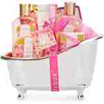 spa luxetique Gift Set For Women, Bath Sets for Women Gift, 8 Pcs Rose Spa Basket Includes Bubble Bath, Shower Gel, Body Lotion, Birthday Spa Gifts, Mother‘s Day Gifts for Mom