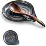 Spoon Holder, Cooking Spoon Rest for Stove Top Utensil Rest for Spoons, Ladles, Tongs, Spatula, Large Spoon Holder with Handle for Easy Grip Framhouse Decor Cute Kitchen Gadget,...