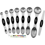 Spring Chef Stainless Steel Magnetic Measuring Spoons Set with Strong N45 Magnets, Heavy Duty Metal Kitchen Gadgets for Baking & Cooking, Fits in Most Kitchen Spice Jars, Set of...