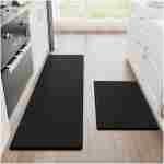 StepRite Kitchen Mats, 2PCS Kitchen Rugs, Cushioned Anti Fatigue Kitchen Mats for Floor, Non-Slip Standing Desk Mat, Waterproof Kitchen Rug Set for Kitchen, Floor,...