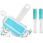Sticky Lint Roller 3 Pack, Reusable Washable Lint Roller Pet Hair Remover Include Large and Small Size Cleaner for Clothes, Pet Hairs, Carseats