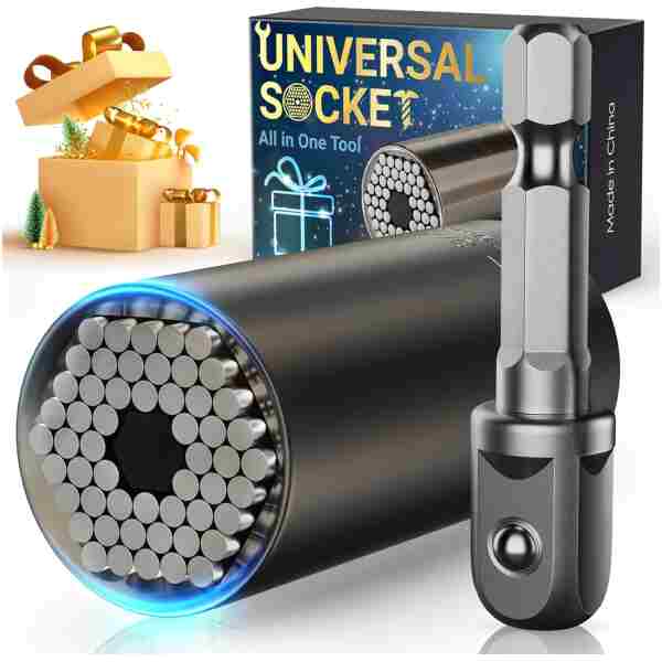 Stocking Stuffers for Men Adults Tools, Super Universal Socket Gifts for Men Grip Socket Set with Power Drill Adapter, Cool Gadgets Christmas Gift for Dad Men Husband Boyfriend...