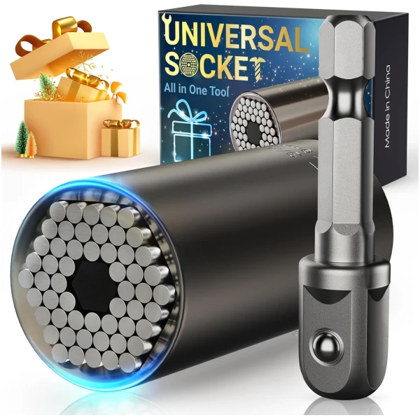 Stocking Stuffers for Men Adults Tools, Super Universal Socket Gifts for Men Grip Socket Set with Power Drill Adapter, Cool Gadgets Christmas Gift for Dad Men Husband Boyfriend...